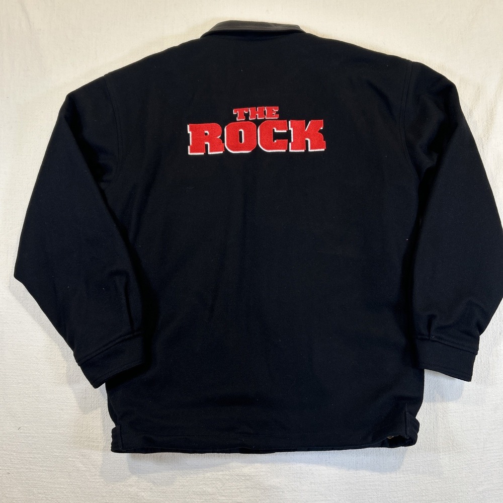 Vintage 1996 The Rock Movie Letterman Jacket Sichel Black Large RARE Promo Item